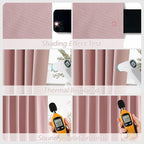Pink 100% Blackout Linen Curtains 120 Inch 2 Panels Set - Image 5