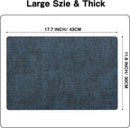 Chrysameld Vinyl Placemats Set of 4 - Faux Leather 100% Waterproof Oil-Proof Wipeable PU Place Mats, Heat Resistant Anti Slip Reversible Table Mats for Indoor & Outdoor Use,(17×12Inch, Navy Blue)