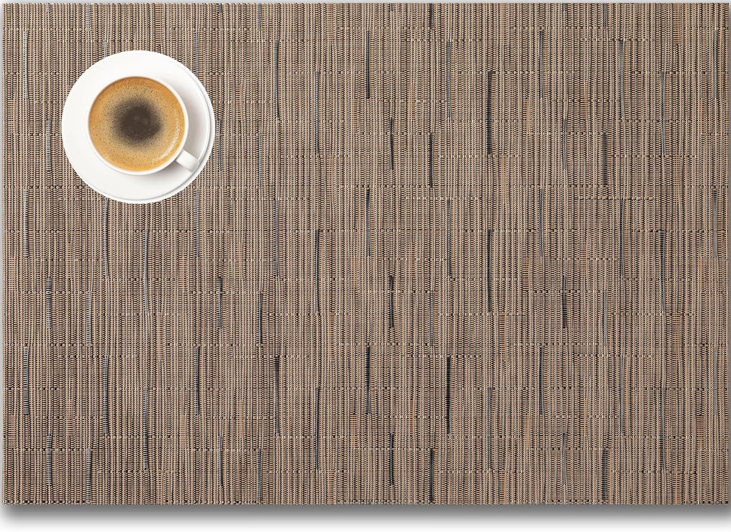 Placemats Set of 12 - Easy Clean Woven Vinyl Placemats for Dining Table, Indoor/Outdoor Place Mats, Washable PVC Table Mats （Light Brown）