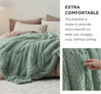 Bedsure GentleSoft Fluffy Sage Green King Size Blanket for Bed, Thick Soft Sherpa Faux Fur Fleece Bedding Fuzzy Plush Winter Warm Heavy Big Large King Blanket, Cozy Green Gifts for Men Women, 108x90