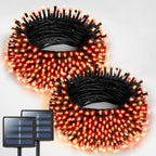 JMEXSUSS 2 Pack Halloween Solar Lights Outdoor, Total 400 LED 151FT Orange Solar Lights Outdoor Waterproof, 8 Modes Christmas String Light for Outside Tree Patio Yard Garden Halloween Decorations