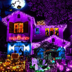 640 LED Halloween Lights Outdoor - 66ft Icicle Lights for Outside 8 Modes with 120 Drops, Waterproof Christmas Icicle Light Plug in for Indoor Outside Party Holiday Christmas Halloween Decorations