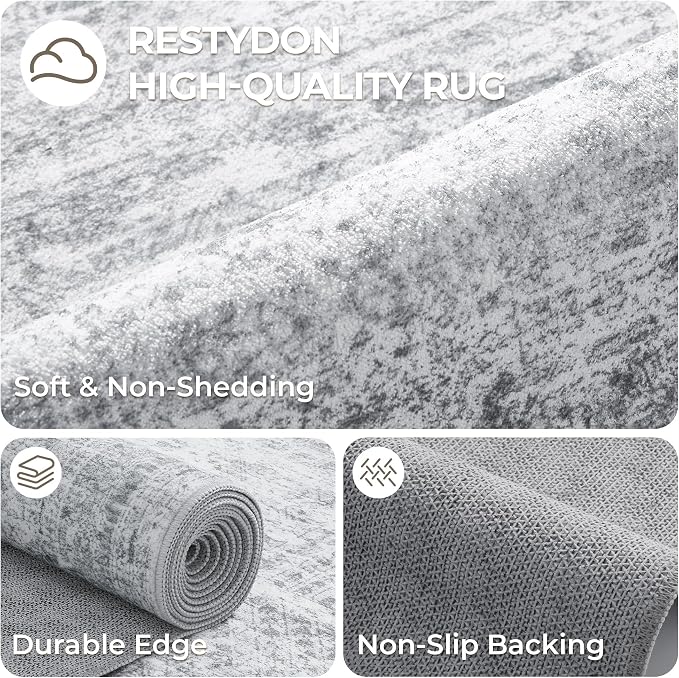 2'6 x 10' Runner Rug Non Slip, Washable Kitchen Rugs, Living Room, Long Rug - Image 7