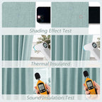 100% Blackout Linen Curtains 63 Inch Length 2 Panels Set - Image 5