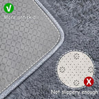 Grey Runner Rug for Bedroom Black Grey 2x5ft Fluffy Area Rug Bedside Runner Rug - Image 4