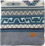 Off the Grid Inca Aztec Throw Blanket | Southwest Indian Navajo Boho Style | Native Woven Western Cover for Camping, Bedding, Couch (King, Condor Gray)