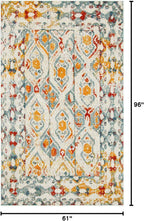Unique Loom Rosso Collection Vintage, Geometric, Bohemian, Traditional, Distressed, Southwestern Area Rug, 5' 0" x 8' 0", Multi/Ivory