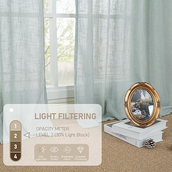 Living Room Linen Curtains 95 Inch - Image 4