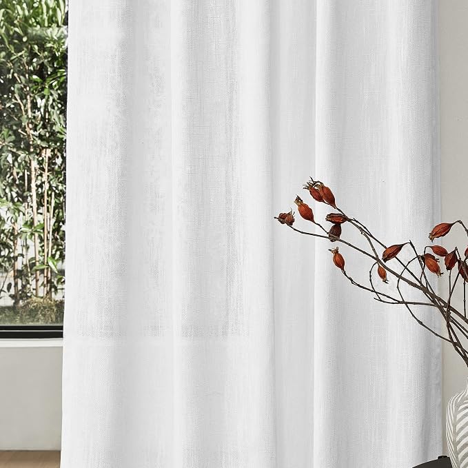 MYSKY HOME Floor to Ceiling Curtains 108 Inches White Sheer Window Drapes 2 - Image 4