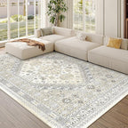 5x8 Area Rugs for Living Room, Large Washable Rug, Dining Room, Low Pile by Zesthome