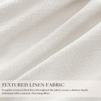 Ivory White Pleated 100% Blackout Linen Curtains 96 Inches Long 2 Panels | - Image 2