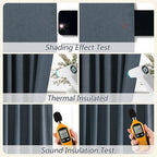 100% Blackout Linen Curtains 96 Inch Length 2 Panels Set - Image 5