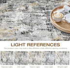 LOONGRUG 6x8 Area Rug Washable Neutral Modern Living Room Rugs Black Gold | - Image 8