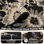 Findosom Hallway Runner Rug 2x7, Non Slip High-Low Textured Floral Washable - Image 6