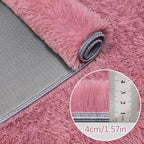 Blush Pink Runner Rug for Bedroom Pink 2x5ft Fluffy Area Rug Bedside Runner Rug - Image 5