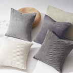 Topfinel Cushion Cover 50x50 cm Gray Set of 4 Corduroy Pillow Covers Cushion - Image 2