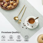 Leetaltree Mint Cream Placemats Set of 6 - Heat Resistant Non-Slip Place mats for Dining Table, Washable Durable PVC Vinyl Woven Table Mats（Mint Cream, 6）