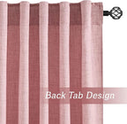 RYB HOME Farmhouse Boho Linen Sheer Curtains 90 inches Long - Image 3