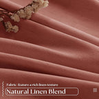 Terracotta Pinch Pleated 100% Blackout Linen 84 Inch Curtains | Room Darkening - Image 5