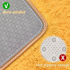 2x6 Bedside Area Rugs for Bedroom Soft Fluffy Shag Beige Yellow Carpet for - Image 4