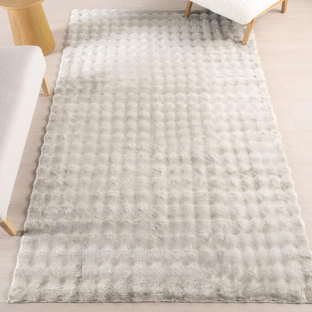 nuLOOM 5' x 8' Cozy Plush Area Rug, Machine Washable, Non-Slip, Soft Fluffy Shag Carpet for Living Room Bedroom Kids Room Nursery Home Decor, Jeni Grey