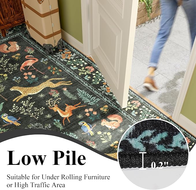 DUKINO 3x4 Rug, Washable Animal Area Rug - Image 8