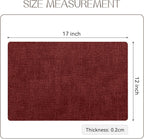 Romanstile Vinyl Placemats Set of 8-12 X 18 Inch - Heat Resistant Place Mats 100% Waterproof Oilproof Wipeable Reversible Faux Leather Table Mats for Kitchen/Dining/Party/Outdoor, Red
