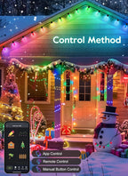 Brightown C9 LED Christmas Lights Outdoor, 100 LED RGB Smart Christmas Tree Lights with Music Sync APP Controlled, Waterproof Connectable C9 String Lights for Indoor House Party Patio Garden Decor