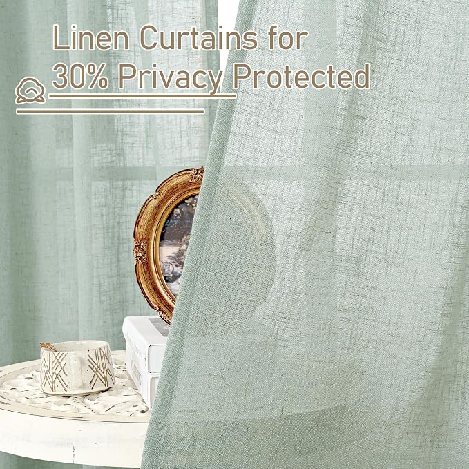 Living Room Linen Curtains 95 Inch - Image 5