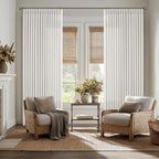Pleated Semi Sheer Light Filtering Linen Beige Curtains 108 Inches Long | White by Twodrapes
