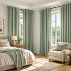 MIULEE 100% Blackout Linen Curtains 42 x 90 Inch Sage Green 2 Panels | Thermal - Image 8