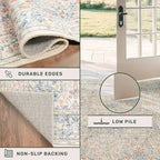 Washable Light Blue Bedroom Rug, 9x12 Area Rug - Image 7