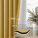 100% Blackout Curtains 90 Inch Length 2 Panels Set - Image 4