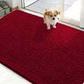 OLANLY Dog Door Mat for Muddy Paws 50x30, Super Absorbent Chenille Mud Mat | Red by OLANLY