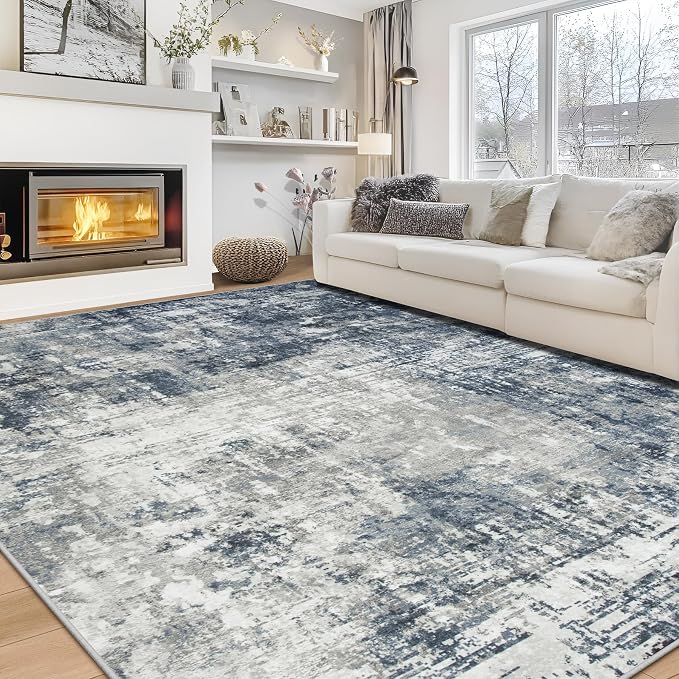 Aelenmu 10x14 Area Rugs for Living Room Dining Room Washable Blue Grey | Soft by Aelenmu
