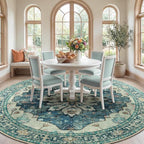 RELEANY Washable Area Rug, Round 10ft, Water Repellent, Pet Friendly, Vintage - Image 3