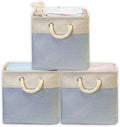SIMPLE HOUSEWARE Fabric Storage Cubes, 13" x 13" Storage Bin, 3 Pack, Blue