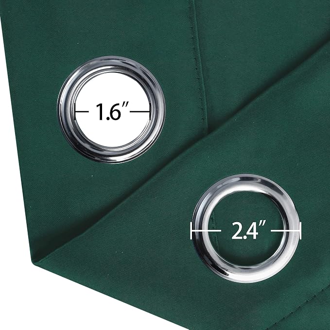 Dark Green Thermal Blackout Curtains/52 x 95 Inch/Set of 2 Panels Room - Image 5