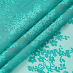 YJ YANJUN Vintage Lace Curtains 96 Inches Long-Victorian Floral Teal Sheer - Image 4