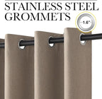 NICETOWN Farmhouse Style 100% Blackout Crisp Faux Linen Curtains 90 inches Long - Image 4
