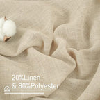 Natural Linen Semi Sheer Curtains 63 Inch - Image 2
