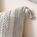 Gray Boho Decorative Throw Pillow Cover 22x22 Square Farmhouse Accent Cushion - Image 7