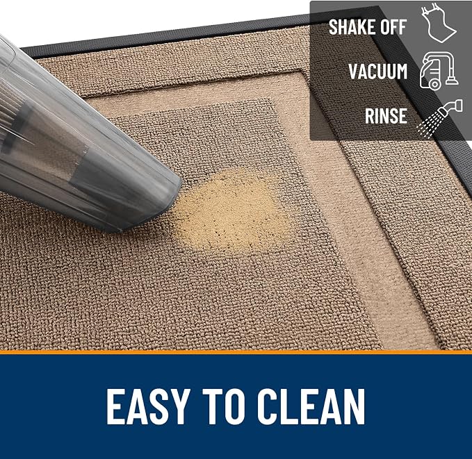 OLANLY Front Door Mat Outside 47x23, All-Season Heavy-Duty Rubber Doormat | - Image 5