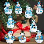 24 Pieces Christmas Snowman Wooden Ornaments Wood Hanging Decoration Set for Christmas Tree Hanging Wood Crafts Holiday Decor Xmas Party Supplies (Xmas-Snowman-B)