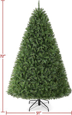 Yaheetech 6ft Premium Unlit Douglas Full Fir Christmas Tree with Foldable Stand Etra Thick Xmas Tree for Home Party Holiday Decoration with 1614 Branch Tips