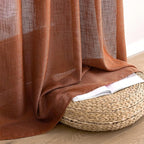 MIULEE Burnt Orange Fall Linen Curtains 52x96 Inch - Image 7