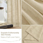 Semi Sheer Linen Curtains 96 inches Long 2 Panels Set, 52 x 96 Inch | Light - Image 6