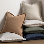 MIULEE Linen Decorative Euro Throw Pillow Covers Light Olive Green 24x24 | Set - Image 5