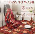 DUKINO 6x9 Area Rugs, Floral Washable Rug - Image 8