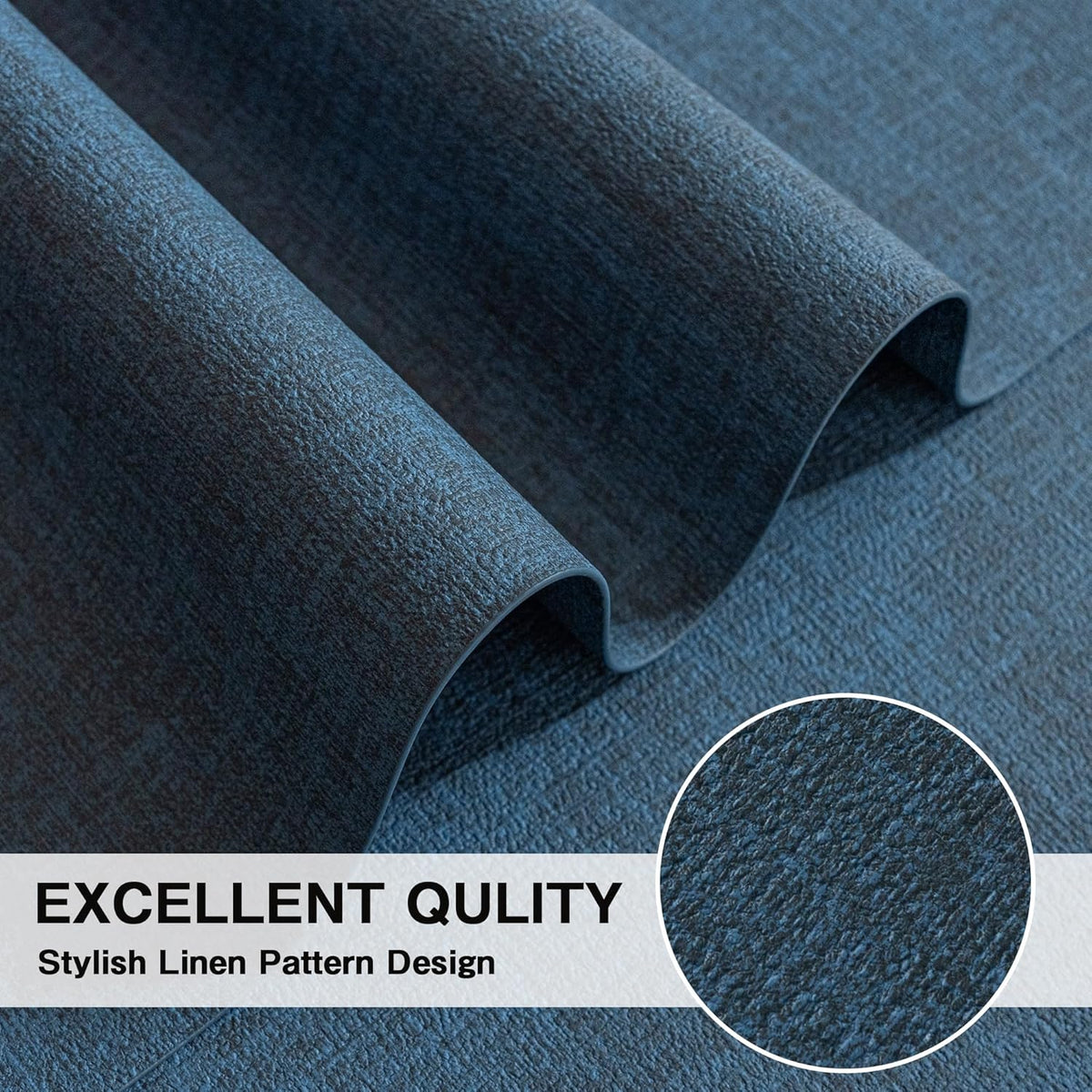 Chrysameld Vinyl Placemats Set of 4 - Faux Leather 100% Waterproof Oil-Proof Wipeable PU Place Mats, Heat Resistant Anti Slip Reversible Table Mats for Indoor & Outdoor Use,(17×12Inch, Navy Blue)